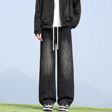 SHOPMOCHO Mens Jeans Man Pants Loose Fit Casual Trousers Straight Leg High Street American Style Spring Autumn New Trend