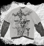 SHOPMOCHO Y2K american Skull Pattern Long Sleeved T shirt Mens Fashion Round Neck Oversized T shirt New Womens Casual Gothic Clothing Tops