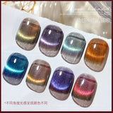 Shopmocho Blue Crystal Magnet Cat's Eye Gel Reflective Laser Reflective Semi Permanent UV LED Gel Polish 8ml Nail Art Varnishes