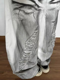 SHOPMOCHO 2026 Ropa Y2K Grunge Dirty Washed White Baggy Women's Ripped Jeans Pants For Woman Clothing Wide Leg Gothic Loose Long Trousers