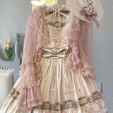 SHOPMOCHO Lolita Sweet Women Shirts Lace Mesh Harajuku Blouse Y2K Aesthetic Long Sleeve Preppy Style Female Cardigan Japanese Ruffles Tops