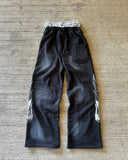 SHOPMOCHO American Sweatpants Y2K Pants Men Gothic Hip Hop Letter Patch Retro Double Layer Design Baggy Elastic Waist Jogging Casual Pants