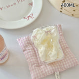 Shopmocho INS Pink Bow Glass Cups Iced Coffee Mug Clear Drinking Glasses Tumbler Milk Tea Juice Water Cup Dessert Cups Drinkware 260-380ML