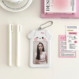 Shopmocho Ins Style Cartoon Puppy Photocard Holder With Keychains Cute 3inch Cards Protect Sleeves For Students