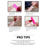 Shopmocho 24PCS/1BOX  Dark Wind Gradient Long White Bow Nail Patch Fake Nails