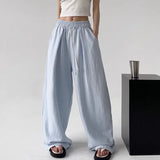 SHOPMOCHO-Baggy Sweatpants for Women Wide Pants Casual Women's Pants Korean Style High Waisted Sweatpants Woman Trousers Summer Ice Silk