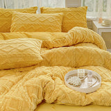 Shopmocho 1Pcs 2025 new tower hibiscus milk fleece quilt cover autumn and winter thickened warm solid color quilt cover, no pillowcase