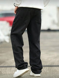 SHOPMOCHO Men's Wide Leg Jeans - Oversized Straight Fit Denim Pants with Casual Drop Crotch