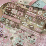 Shopmocho 4pcs/set Korean Ins Cute Musical Note Strawberry Sticker Girls Journal Handbook DIY Scrapbooking Kawaii Decoration Sticker Gift
