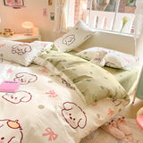 SHOPMOCHO 1Pcs 100% Cotton Printed Duvet Cover Cartoon Pattern Skin Friendly Breathable Comforter Cover Bedclothes for Children Students