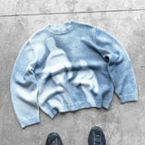 SHOPMOCHOHigh Street Gradient Abstract Artistic Portrait Pattern Loose Knit Pullover European Punk Gothic Round Neck Long Sleeve Sweater