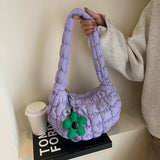 Shopmocho Women's Bag Korean Version Sweet Girly Style Shoulder Bag Fashion Casual Bubble Dumpling Bag Fold Cloud Bags Fashion Exquisite