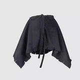 Shopmocho Fashion Tassel Hip Hop Irregular Men and Women Fake Shirt Hem Spring Autumn False Shirt Skirt Half-body Plaid Skirts Womens Saia