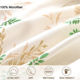 Shopmocho 3pcs Elegant Floral Tea Art Print Duvet Cover Set， Soft Skin-Friendly Bedding Set Includes 1 Duvet Cover And 2 Pillowcases