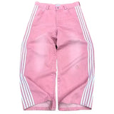 SHOPMOCHO Streetwear New Fashion Vintage Letter Embroidered Red Baggy Jeans Female Y2K Gothic Hiphop Popular Casual Straight Wide-leg Pant