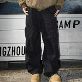 Shopmocho Spring Autumn Big Pocket Men's Cargo Pants Loose Straight Wide Leg Trousers Baggy Outdoor Workwear Pants Man Hip Hop Sweatpants