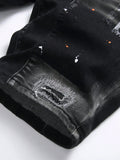 SHOPMOCHO Summer Ripped Shorts Jeans Men Denim Shorts Pants Straight Stretch Casual Cool Thin Knee Length Fashion Brand Daily Trousers