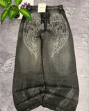 SHOPMOCHO Y2K High Street Dark Fashion Gothic Unisex Jeans American Harajuku Baggy Straight Pants Hip Hop Rock Trend Wide Pants
