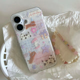 Shopmocho Ins cute dog puppy imd phone case bracelet back cover for iphone 15 16 promax 13 14 pro max stars capa fundas