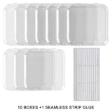 Shopmocho 10PCS Press-On Nail Storage Acrylic Boxes with Adhesive Sheets Transparent Clear Nail Boxes Jewelry Storage Tool&Accessories