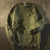 SHOPMOCHO American New Fashion Round Neck Long-sleeved Loose Sweater Sweater Jacquard Eye Pattern Hip Hop Popular Casual Couple Pullover