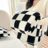 SHOPMOCHO 1 piece pink white flannel panda fleece soft and comfortable blanket nap blanket suitable for sofa bed sofa office suitable