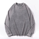 SHOPMOCHO Plus Size Washed Pure Cotton Long Sleeve T-Shirt European Style Oversized round Neck Big Size for Men And Women Casual Loose ...