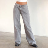 Shopmocho Y2K Baggy Jeans for Women Trendy Low Rise Casual Straight Leg Boyfriend Jeans Denim Pants with Pocket Streetwear