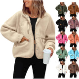SHOPMOCHO New autumn and winter women polar fleece loose jacket y2k retro Harajuku casual street jacket top