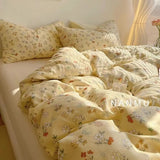 Shopmocho INS Nordic Pink Letter Bedding Set Four Pieces Quilt Cover Girls Women Autumn Winter Single Twin Full Queen Size Duvet Cover Set