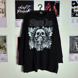 SHOPMOCHO Gothic Southpole Long Sleeve Man Retro Fashion American Skull Print Oversize T-shirt Autumn Sun Proof Tops