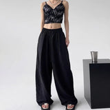 SHOPMOCHO-Baggy Sweatpants for Women Wide Pants Casual Women's Pants Korean Style High Waisted Sweatpants Woman Trousers Summer Ice Silk