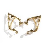 Shopmocho Cute Alloy Elf Ear Clip Korean Style Ear Cuff Rose Flower Hollow Ear Clips Ear Hook Jewelry Accessories Halloween