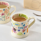 Shopmocho Childhood Graffiti Butterfly Cream Ceramic Mug