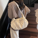 Shopmocho Large Capacity Women's Shoulder Bags Lightweight Nylon Pleated Crossbody Bag Multiple Pockets Hobo Bag For Women Commuting