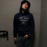 SHOPMOCHO Punk Gothic Letters Hot Diamond American Retro Men and Women Pullover Hoodie Personalized Fashion Loose Casual Sweatshirt