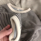 SHOPMOCHO Boys Sweaters Tees Spring Long Sleeve Korean Loose Striped Tops Children's T-shirts All-match Bottoming Girl Shirts