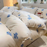 SHOPMOCHO Kawaii Bedding Set for Kids Ins Twin Queen Size Duvet Cover Flat Sheet Pillowcase No Filler Girls Boys Home Totel Bed Linens