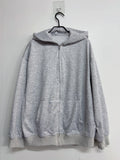SHOPMOCHO Women Fashion Grey Angel Wing Embroidered Hoodie Zipper Kawaii Pullover Sweatshirt Wing Y2K Streetwear Goth 2000s Alt Clothes