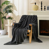 Shopmocho Flannel blanket, imitation rabbit fur blanket, soft and warm sofa blanket, For napping, office, outdoor camping, for all seasons