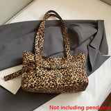 SHOPMOCHO Casual Large-Capacity Leopard Print Women's Bag New Lightweight Versatile Shoulder Bag Relaxed Commuting Tote Bag