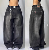 Shopmocho Y2K Fashion Street Jeans Harajuku Hip Hop Retro Loose Red Stripe Printing Baggy Jeans Denim Pants Men Women Gothic Wide Trousers