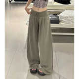 Shopmocho New Spring and Autumn Lazy Style Casual Pants High-end Low-waist Slimming Straight Loose Wide-leg Trousers Women