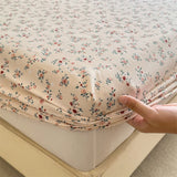 SHOPMOCHO Bonenjoy Elastic Fitted Sheet Floral Style Bedsheet Soft Bed Cover Home Bed Linen Sheets drap de lit (Pillowcase Need Order)
