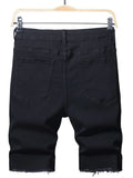 SHOPMOCHO Summer Slim Stretch Men Short Jeans Fashionable Retro Patchwork Denim Shorts Streetwear Cotton Cargo Shorts Male
