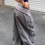 SHOPMOCHO Y2K Cargo Pants Women Streetwear Letter Diamond Baggy Sweatpants Harajuku White Wide Leg Joggers Summer Grunge Casual Trousers