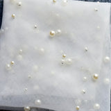 SHOPMOCHO Elegant Beaded Pearl Bridal Cape Veil Off Shoulder Bolero Shawl Wedding Jacket for Women Bride Accessories GP41