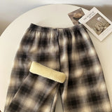 Shopmocho Women's High Waist Fleece Lined Wide Leg Pants Autumn Winter Comfortable Casual Korean Style Home Wear Slimming Trousers
