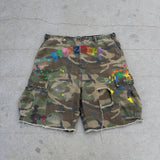 SHOPMOCHO Y2K American Cargo Shorts Paint Splatter Camouflage Pattern Bottom New Trendy Retro Hip Hop Streetwear Unisex Baggy Short Pants