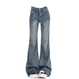 SHOPMOCHO Ladies Jeans Flare Trousers Leisure Slimming Vintage Inspired Autumn  High Waist Bell  Women's pants Flared jeans jeans y2k